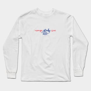 mango sticky rice - Thai red and blue - Flag color - with sketch Long Sleeve T-Shirt